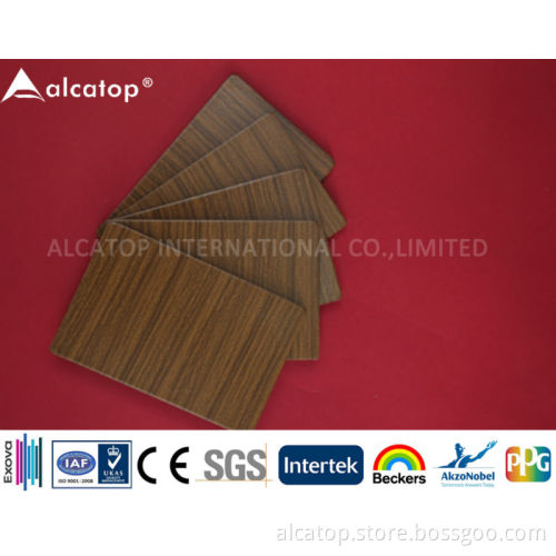 Outdoor Curtain Wall Aluminium Facades Wood Textured ACP